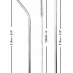 Reusable Stainless Steel Straw with Cleaning Brush-Metal Straws Drinking Juice Glass Set Water/Juice Glass