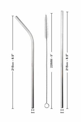 Reusable Stainless Steel Straw with Cleaning Brush-Metal Straws Drinking Juice Glass Set Water/Juice Glass